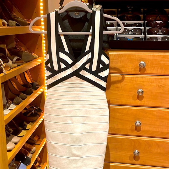 Herve Leger bandage dress black and white - Picture 1 of 9